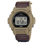 Casio W-219HB-5A férfi digitális karóra, WR50, LED, stopper, barna szíj