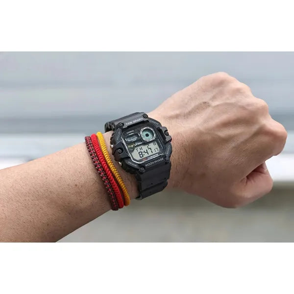 Casio WS-1700H-1AV férfi digitális sportóra, holdfázis, WR100, fekete