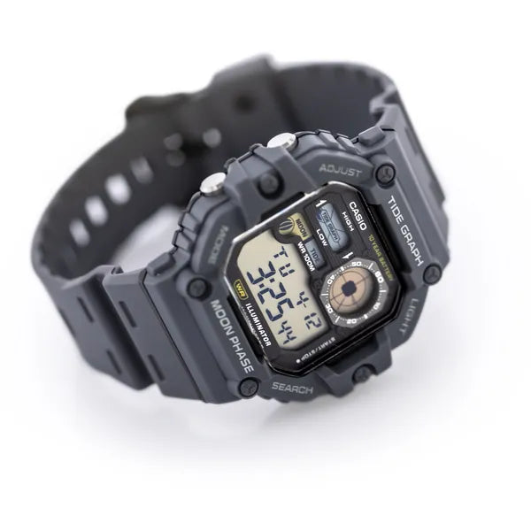Casio WS-1700H-8AV férfi digitális karóra, holdfázis, WR100, szürke