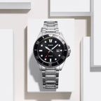Casio MDV-107D-1A1 férfi búváróra, acél szíj, WR200, fekete számlap