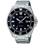 Casio MDV-107D-1A1 férfi búváróra, acél szíj, WR200, fekete számlap