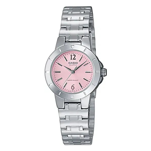 Casio LTP-1177A-4A1 női karóra, rozsdamentes acél szíj, rózsaszín számlap, 24 mm