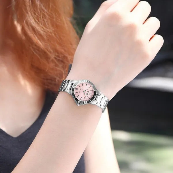 Casio LTP-1177A-4A1 női karóra, rozsdamentes acél szíj, rózsaszín számlap, 24 mm