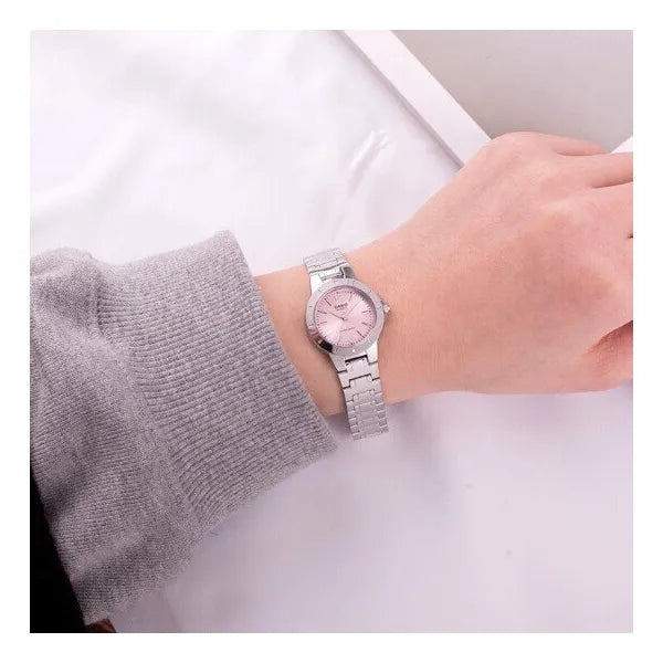 Casio LTP-1177A-4A1 női karóra, rozsdamentes acél szíj, rózsaszín számlap, 24 mm
