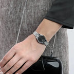 Casio LTP-1274D-1A női karóra, fekete számlap, acél szíj, WR30, kvarc