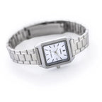 Casio LTP-V007D-2E női karóra, kék számlap, acél szíj, WR50, téglalap, doboz