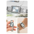 Casio LTP-V007D-2E női karóra, kék számlap, acél szíj, WR50, téglalap, doboz