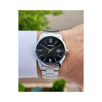 Casio MTP-V002D-1B3 férfi karóra, fekete számlap, acél szíj, kvarc, WR30, 44 mm