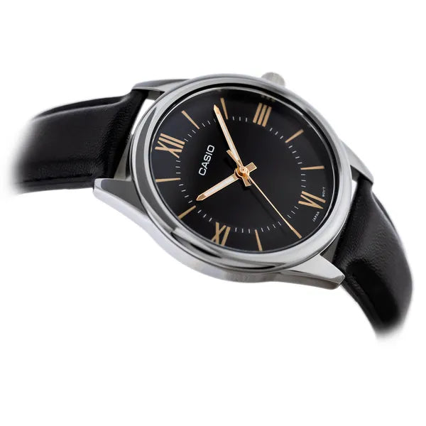 Casio férfi karóra MTP-V005L-1B5, fekete, bőrszíj, 40 mm, WR30, dobozzal