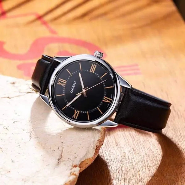 Casio férfi karóra MTP-V005L-1B5, fekete, bőrszíj, 40 mm, WR30, dobozzal