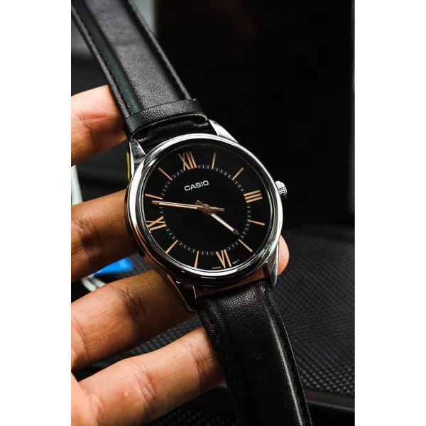 Casio férfi karóra MTP-V005L-1B5, fekete, bőrszíj, 40 mm, WR30, dobozzal