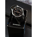 Casio férfi karóra MTP-V005L-1B5, fekete, bőrszíj, 40 mm, WR30, dobozzal