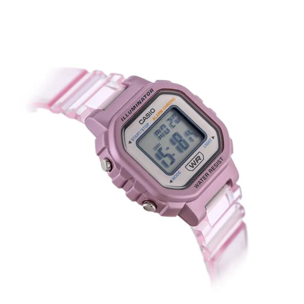 Casio LA-20WHS-4A gyerek digitális karóra, rózsaszín, WR30, dobozzal