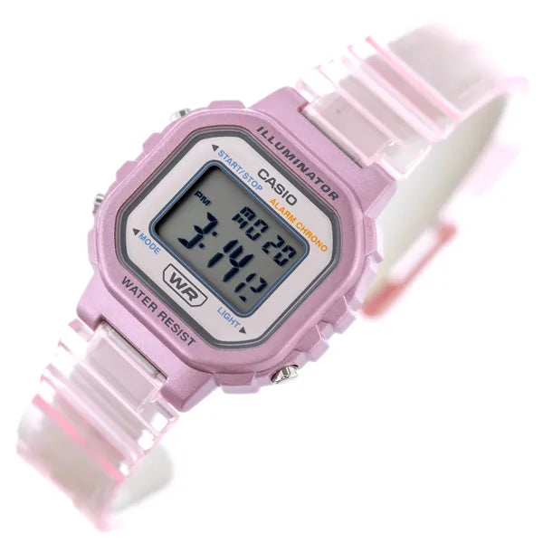 Casio LA-20WHS-4A gyerek digitális karóra, rózsaszín, WR30, dobozzal