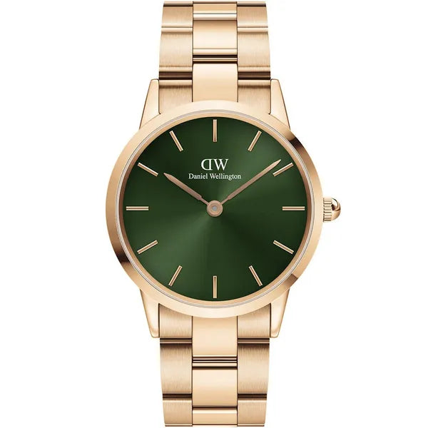 Daniel Wellington Iconic Emerald női karóra, 28 mm, zöld számlap, rozéarany