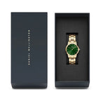 Daniel Wellington Iconic Emerald női karóra, 28 mm, zöld számlap, rozéarany