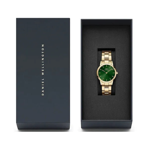 Daniel Wellington Iconic Emerald női karóra, 28 mm, zöld számlap, rozéarany