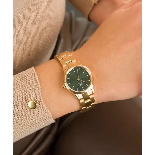 Daniel Wellington Iconic Emerald női karóra, 28 mm, zöld számlap, rozéarany