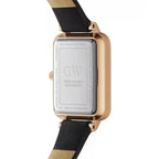 Daniel Wellington női karóra, Quadro Sheffield 20 mm, rózsaarany, fekete bőr
