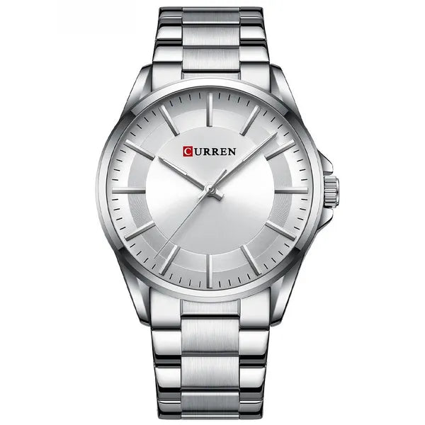 Curren férfi karóra 8429, ezüst, fém szíj, 44 mm, WR30, kvarc, doboz
