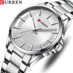 Curren férfi karóra 8429, ezüst, fém szíj, 44 mm, WR30, kvarc, doboz
