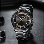 Curren férfi karóra 8429, kvarc, 44 mm, fekete fém szíj, dobozzal