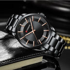 Curren férfi karóra 8429, kvarc, 44 mm, fekete fém szíj, dobozzal