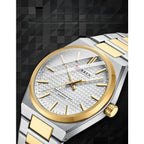 Curren 8439 férfi karóra, kvarc, 40 mm, bicolor ezüst–arany, WR30, dobozzal