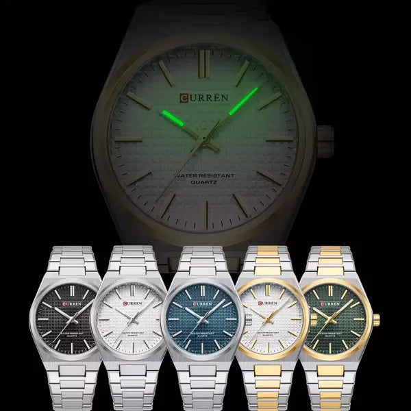 Curren 8439 férfi karóra, kvarc, 40 mm, bicolor ezüst–arany, WR30, dobozzal