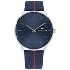 Tommy Hilfiger 1791844 férfi kvarc karóra, 43 mm, kék számlap, szövet szíj, WR30