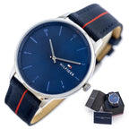 Tommy Hilfiger 1791844 férfi kvarc karóra, 43 mm, kék számlap, szövet szíj, WR30