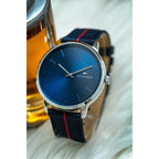 Tommy Hilfiger 1791844 férfi kvarc karóra, 43 mm, kék számlap, szövet szíj, WR30