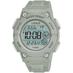 Lorus Sports R2335PX9 uniszex digitális karóra, szürke, WR100, szilikon