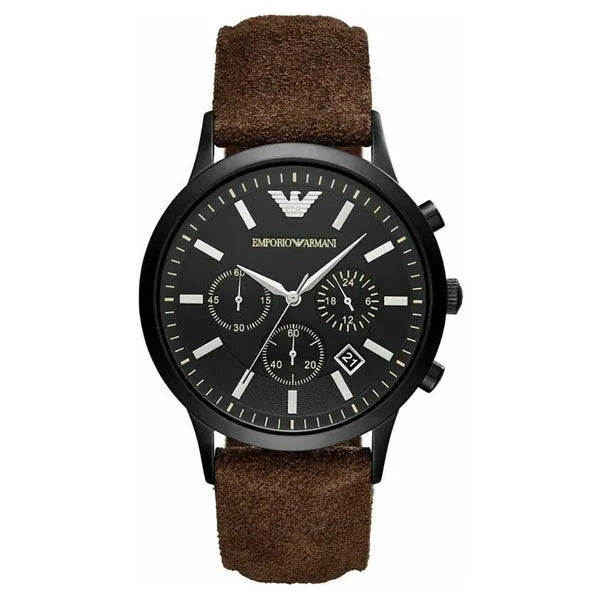 Emporio Armani AR11078 férfi karóra, barna bőr szíj, 46 mm, kronográf, 5 ATM