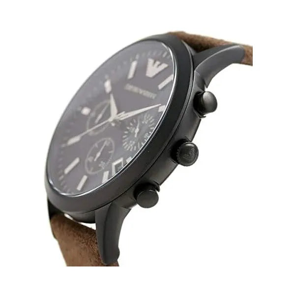 Emporio Armani AR11078 férfi karóra, barna bőr szíj, 46 mm, kronográf, 5 ATM