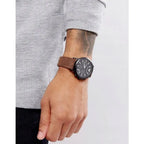 Emporio Armani AR11078 férfi karóra, barna bőr szíj, 46 mm, kronográf, 5 ATM