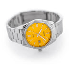 Casio MTP-1302PD-9AVEF férfi karóra, sárga számlap, acél szíj, WR50, 38 mm