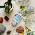 Casio AQ-230A-2A1 unisex karóra, ezüst acél, kék számlap, analóg-digitális, WR30