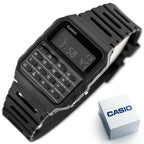 Casio CA-53WF-1B férfi digitális számológép karóra, fekete, WR30, doboz