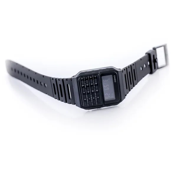 Casio CA-53WF-1B férfi digitális számológép karóra, fekete, WR30, doboz