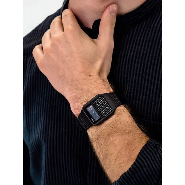 Casio CA-53WF-1B férfi digitális számológép karóra, fekete, WR30, doboz