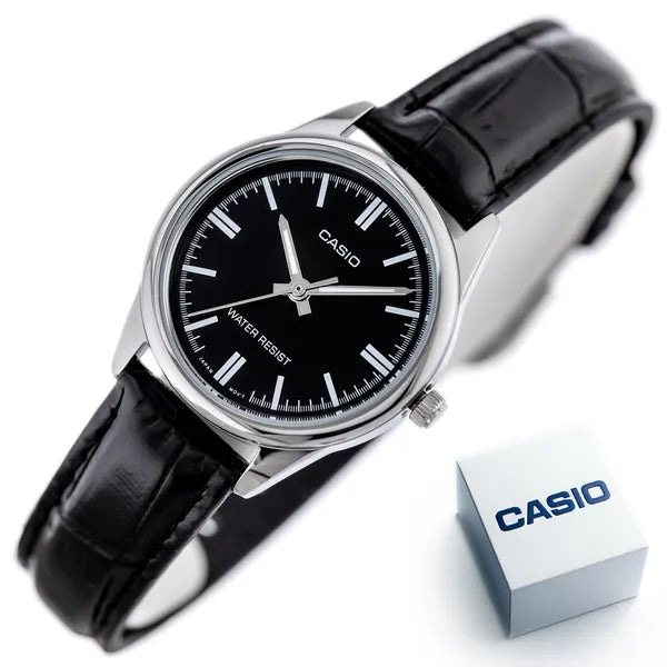 Casio Collection női karóra LTP-V005L-1A, fekete bőr, 28 mm, WR30 + díszdoboz