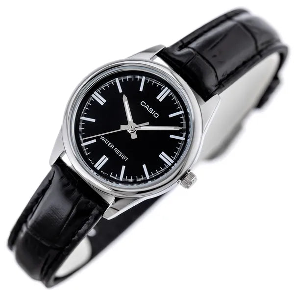 Casio Collection női karóra LTP-V005L-1A, fekete bőr, 28 mm, WR30 + díszdoboz