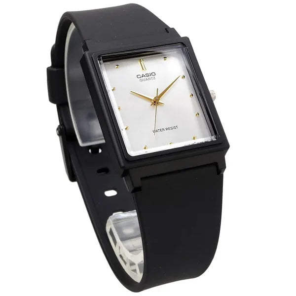 Casio MQ-38UC-7A női karóra, fekete, téglalap tok, ezüst számlap, WR30