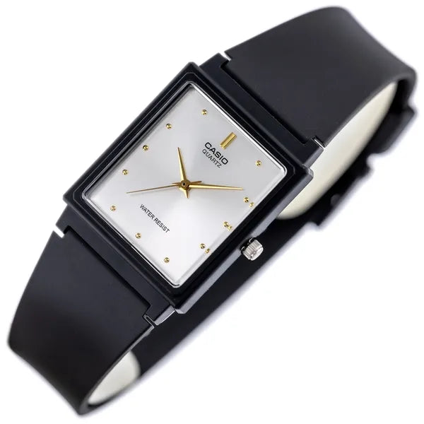 Casio MQ-38UC-7A női karóra, fekete, téglalap tok, ezüst számlap, WR30