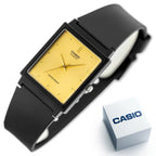 Casio MQ-38UC-9A női kvarc karóra, téglalap, fekete műanyag szíj, arany számlap