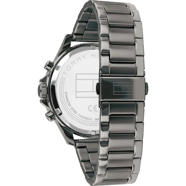 Tommy Hilfiger Bank 1791719 férfi karóra, 46 mm, szürke, acél szíj, 5 ATM