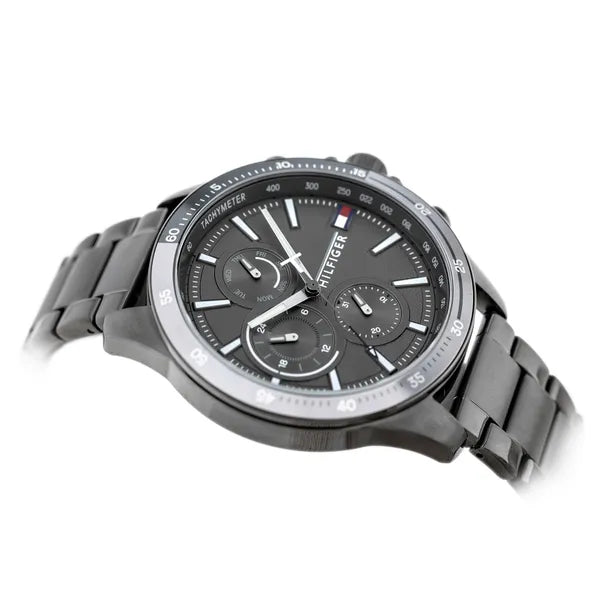 Tommy Hilfiger Bank 1791719 férfi karóra, 46 mm, szürke, acél szíj, 5 ATM