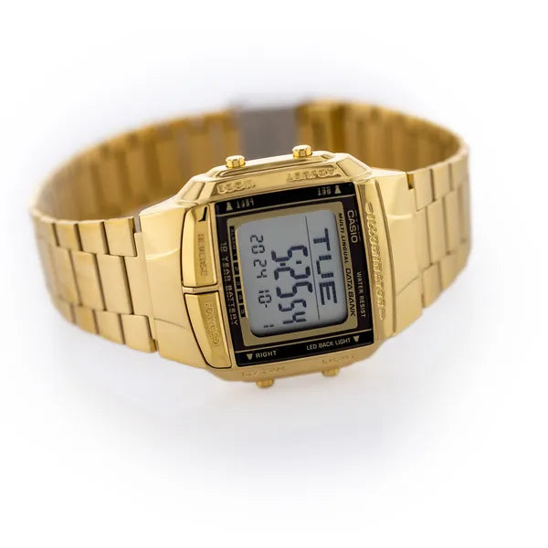 Casio Databank DB-360G-9ADF arany férfi digitális óra, WR50, 10 év