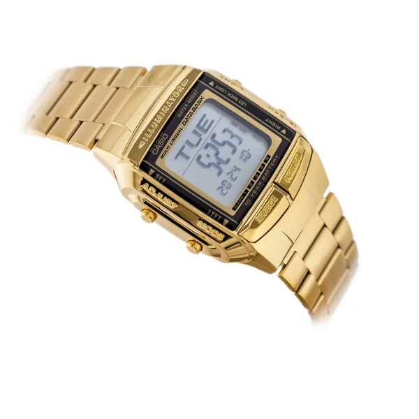 Casio Databank DB-360G-9ADF arany férfi digitális óra, WR50, 10 év